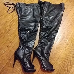 Ashley Stewart size 12w thigh high boots